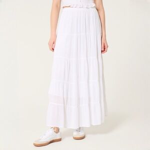 Hollister White Maxi Skirt